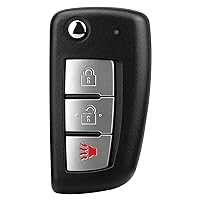 Key Fob Uncut Flip Fits for Nissan Rogue 2014 2015 2016 2017 2018 2019 2020, 3 Button Keyless Entry Remote Control Replacement CWTWB1G767