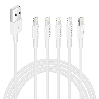 [ MFi Certified ] 5Pack 6ft iPhone Charger Cable, Long Lightning Cable 6 Foot, High Fast 6 Feet iPhone Charging Cable Cord Connector for iPhone 12 Mini 12 Pro Max 11 Pro MAX XS Xr X 6 AirPods