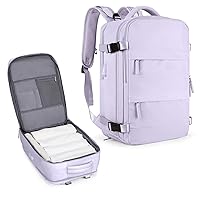 coowoz Large Travel Backpack For Women Men,Carry On Flight Approved,Hiking Waterproof Outdoor Sports Rucksack Casual Daypack Fit 15.6 Inch Laptop Shoes Compartment (Purple)