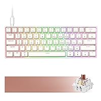 DIERYA DK61SE 60% Mechanical Gaming Keyboard, 61 Keys Anti-Ghosting, LED Backlight, Detachable USB-C, Ultra-Compact Mini Wired Keyboard with Brown Tactile Switch for Windows Laptop PC Gamer Typist