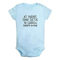 My Parents Think They're In Charge They Are So Cute Funny Bodysuits, Newborn Baby Romper, Infant Jumpsuit Babies Outfits