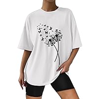 XJYIOEWT Womens Workout Tops Womens Summer Loose T Shirt Round Neck Short Sleeve Tops Casual Shirts Workout Clothes