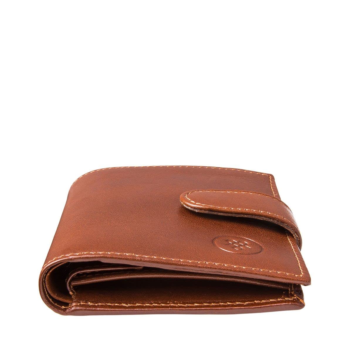 Maxwell Scott | Mens Luxury Leather Small Wallet | The Pietre | Handmade In Italy | Chestnut Tan Brown