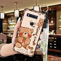 Lulumi-Phone Case for TCL 10SE, Ring Durable Cartoon Anti-dust Shockproof Lanyard Waterproof Wristband Dirt-Resistant Anti-Knock Silicone Kickstand Back Cover Phone Holder Cute