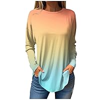 Women's Tops Summer Tops for Women 2024 - Plus Size Going Out Tops for Women-Round Neck Printed Pattern Tunic Tops