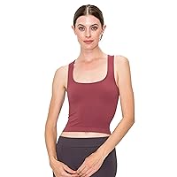 Kurve Women's Ribbed Crop Tank Top, UV Protective Fabric UPF 50+, Made in USA