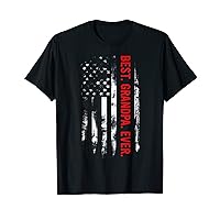 Mens Best Grandpa Ever Vintage US American Flag Gifts Fathers Day T-Shirt