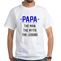 CafePress Papa The Man, The Myth, The Legend T Shirt White Cotton T-Shirt