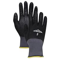 MAGID Mechanic Work Gloves, 12 PR, Liquid Repellent Foam Nitrile Coated, Size 10/XL, Automotive, Reusable, 15-Gauge Nylon/Spandex Material (GP110),Black