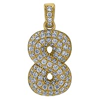 10k Yellow Gold Mens Women Cubic Zirconia CZ Sport game Number 8 Charm Pendant Necklace Measures 22.7x10.80mm Wide Jewelry Gifts for Men