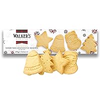 Walker’s Assorted Shortbread Cookies in Festive Shapes - Pack of 4 Shortbread Cookie Boxes - Includes Christmas Tree, Bell, Star and Santa Claus Shaped Christmas Cookies