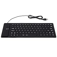 Foldable Silicone Keyboard USB Wired 85 Keys Waterproof Fully Sealed Portable Silent Soft Touch Keyboard for PC Notebook Laptop(Black)