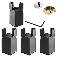 Table Leg Risers Heavy Duty for Desk Table and Chair Couch.Can Raise Furniture Height by 3 inches.Table leg extenders fit Furniture's Square or Round Leg Diameter from 0.8''–1.6''(Black, Set of 4)