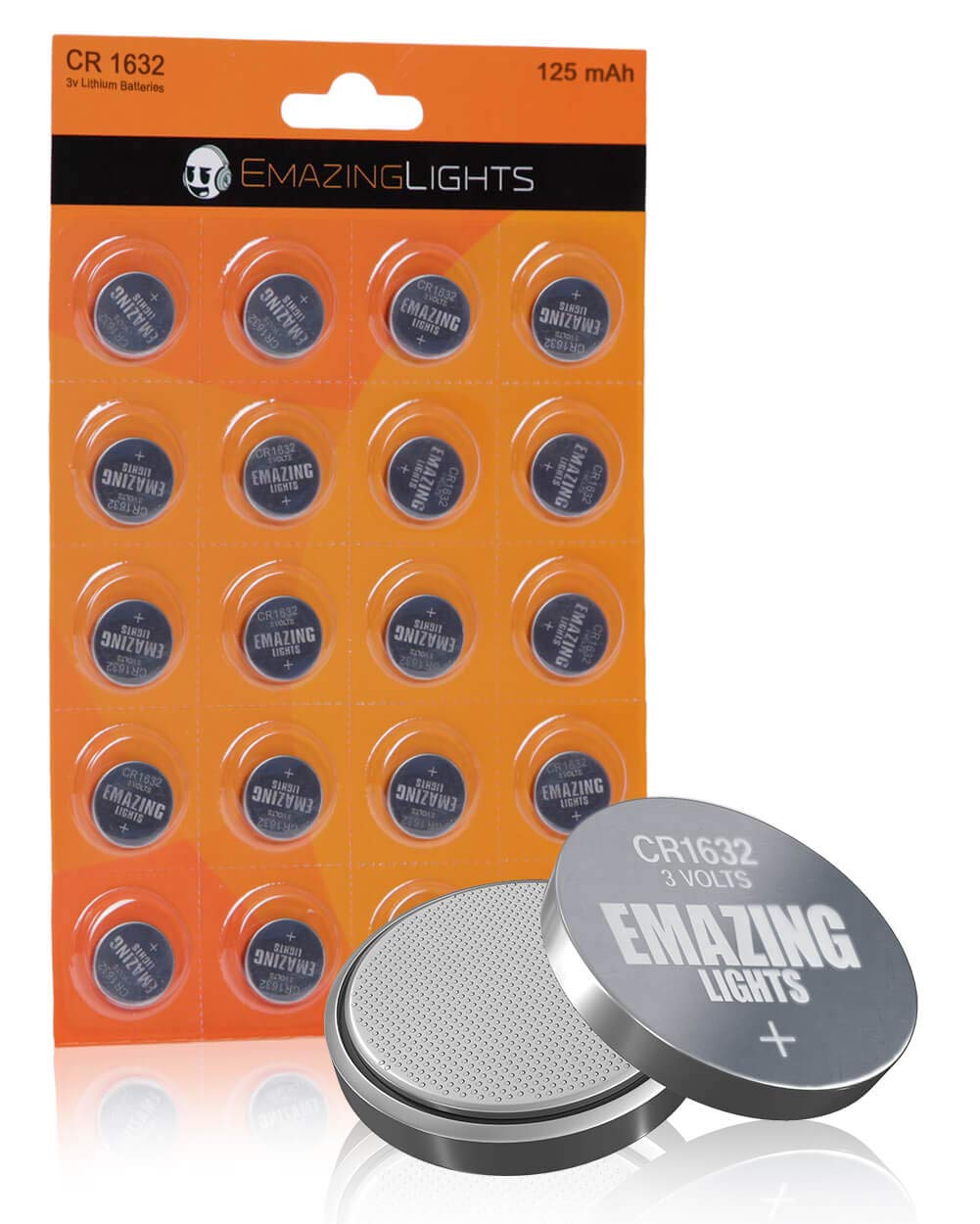 EmazingLights CR1632 Batteries 3 Volt Lithium Coin Cell 3V Button Battery (20 Pack)