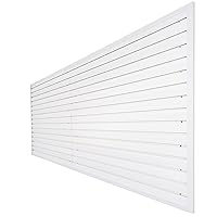 Slatwall Panels 4x8 ft Garage Wall Storage System, PVC Slat Wall Paneling Garage Organizers and Storage Utility Rack Heavy Duty, Garage Slatwall for Tool Organization Peg Board (White)