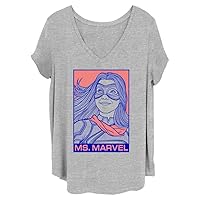 Marvel Women's Pop Ms Junior's Plus Short Sleeve Tee Shirt