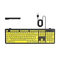 oueyfer USB LED Keyboard 104Keys Large Print Computer Keyboard Suitable For Elderly And Visually Perfect For Seniors Use Elderly Keyboard