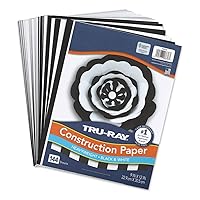 Tru-Ray Premium Construction Paper, Black & White, 9