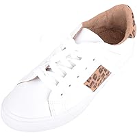 Womens Leopard Print Outdoor Lace Up Casual Shoes