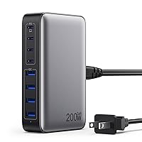 200W USB C Charger Block, GaN III 8-Port USB C Fast Charging Station PPS PD 65W Laptop Charger Adapter Compatible with MacBook Pro/Air,DELL,HP Surface,iPhone 15/Pro/14/13,Galaxy S23,Steam Deck etc