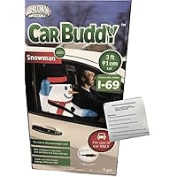Snowman Car Buddy Inflatable Ride-Along - 3.5' Indoor / Outdoor Holiday Decoration - Includes Repair Patch, WHITE (zxcc12v2a)