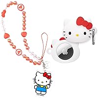 iFace Hello Kitty Beaded Charm Wrist Strap + Hello Kitty Figure AirTag Case with Carabiner