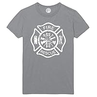 Fire Rescue Printed T-Shirt - Athletic-Gray - 6XL