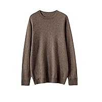 Autumn and Winter Seamless Round Neck Men's 100% Wool Sweater Business Solid Color Casual Pullover Sweater