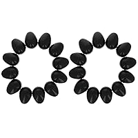 Set of 24 Shiny Glossy Black Plastic Easter Eggs, Each 2.25 Inches