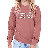 I Don't Care What You Think Kids' Raglan Sweatshirt - Art Sponge Fleece Sweatshirt - Funny Sweatshirt