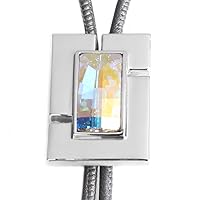 Bolo Tie Crystal Genuine Leather Runway X1 Collection Glossy Body - Aurora