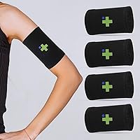 Overt Diabetic Sensor Armband - Fits All CGM Devices - Protects Insulin Pod During Exercise - Replaces Adhesive Patches - Kids & Adults - Black Small Band [4 Pack] by Curative Diagnostics