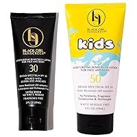Ultimate Sun Care Bundle - Moisturizing Lotion SPF 30 for Adults & Large SPF 50 for Kids, Natural & Vegan, No White-Residue, Water-Resistant Protection (2 Fl. Oz. & 6 Oz.)
