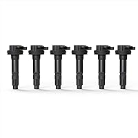 Ignition Coil Pack Set of 6 - Compatible with Ford, Mercury, Mazda & Lincoln Vehicles - 3.5L, 3.7L V6 Edge, F150, Explorer, Mustang, Taurus X, MKZ - Replaces 7T4E-12A375-EE, DG520, 7T4Z12029E, DG-520
