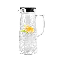 51oz/1.5 Liter Glass Pitcher with Lid Heat Resistant Water Pitcher Iced Tea Pitcher Water Carafe Glass Jug for Hot/Cold Water,Milk,Iced Tea,Juice
