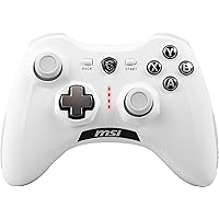 MSI Force GC30V2 White Wireless Gaming Controller, Dual Vibration Motors, Dual Connection Modes, Interchangable D-Pads, Compatible with PC & Android