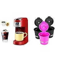 CHULUX Upgrade Single Serve Coffee Maker with 3-Pack Reusable Coffee Filter, Red