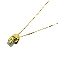 Designer Gold Plated Pendant Necklace Studded With 16X10 MM Fancy Shape Milky Aquamarine Handmade Pendant Necklace Valentine's Gift For Her