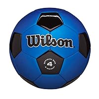 WILSON Traditional Soccer Ball, Adult, Size 4, Black/Royal