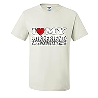 I Heart My Girlfriend So Please Stay Away Couples Mens T-Shirts
