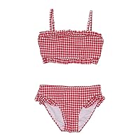 Girls' Picnic Party Frilled Bandeau Bikini (Toddler/Little Big Kids)