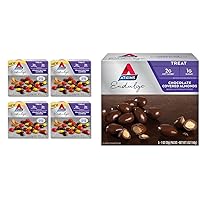 Atkins Endulge Peanut Butter Candies, 2g Net Carbs, 2g Sugar, 4 Packs (5 Count Each) & Chocolate Covered Almonds, 1 Oz, 5 Count (4 Packs)