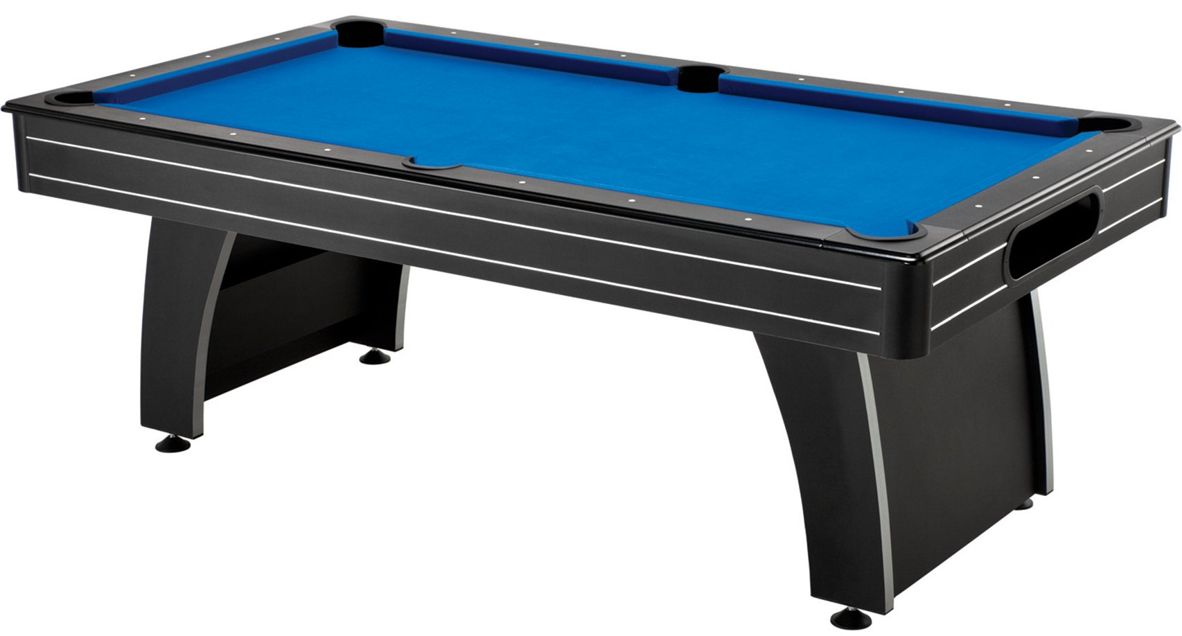Fat Cat by GLD PRODUCTS Tucson 7’ Pool Table with Automatic Ball Return, Electric Blue Playing Surface & Included Billiard Accessories to Play Out of The Boxington 9 ft. Allendale Collection Shuffleboard Table