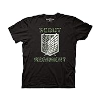 Ripple Junction Attack on Titan Men's Short Sleeve T-Shirt Scout Regiment Wings of Freedom Symbol Camo Officially Licensed