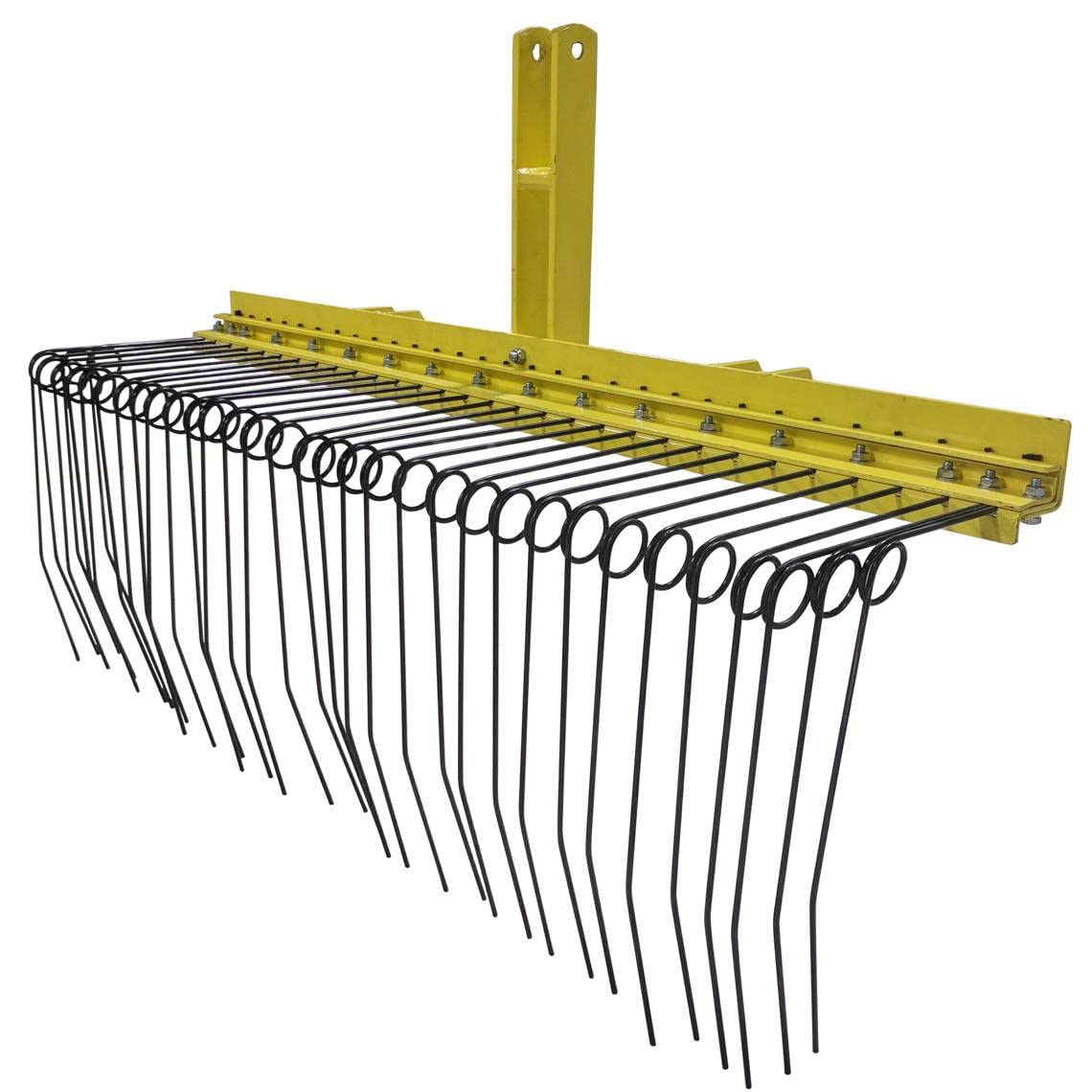Titan Attachments 3 Point 6 FT Pine Straw Needle Rake, Category 1 Tractors, Coil Spring Tines, Drag-Behind Landscape Rake