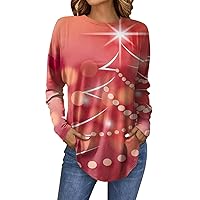 Women Christmas Vacation Sweatshirt Casual Crew Neck Long Sleeve Holiday Shirts Loose Fit Sexy Trendy Clothes