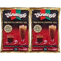 Vinacafe Premium 3 in 1 Instant Coffee Mix, New & Improved Version, Unique Blend of Both Arabica & Robusta Coffee Beans, 48 Count Packets (2-Bags)