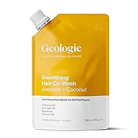 Geologie Smoothing Hydrating Hair Co-Wash | Avocado + Coconut Custom Control Haircare | Cruelty-Free, Sulfate-Free, Paraben-Free, Phthalate-Free | (8 fl oz)