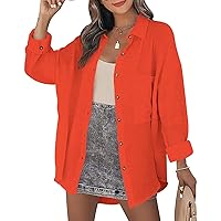 Women's Long Sleeve Button Down Shirts Tie Waist Casual Loose Blouses Tops