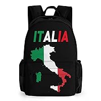 Italy Flag Map Laptop Backpacks 16 Inch Travel Shoulder Bag Multipurpose Casual Hiking Daypack